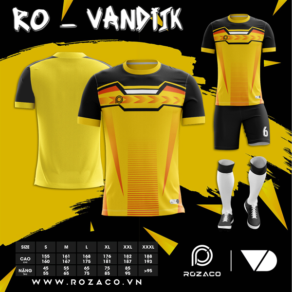 Mẫu áo bóng đá không logo đẹp nhất 2022 RO-VANDIJK tại Huyện Quảng Trạch Tỉnh Quảng Bình