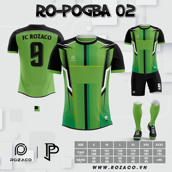 Mẫu áo bóng đá không logo mới nhất RO-POGBA 02 tại Huyện Đức Thọ Tỉnh Hà Tĩnh