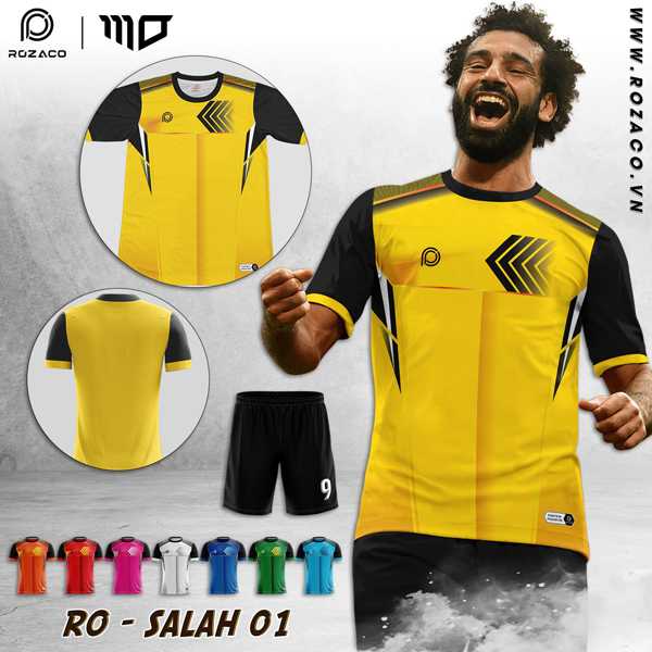 Mẫu áo bóng đá không logo đẹp nhất 2022 RO-SALAH 01 tại Thành Phố Đồng Hới Tỉnh Quảng Bình