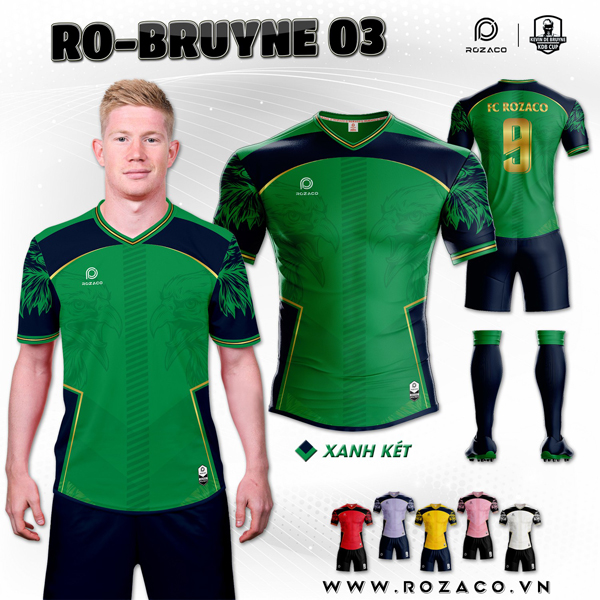 Mẫu áo bóng đá không logo đẹp RO-BRUYNE 03 Tại Huyện Lệ Thủy Tỉnh Quảng Bình
