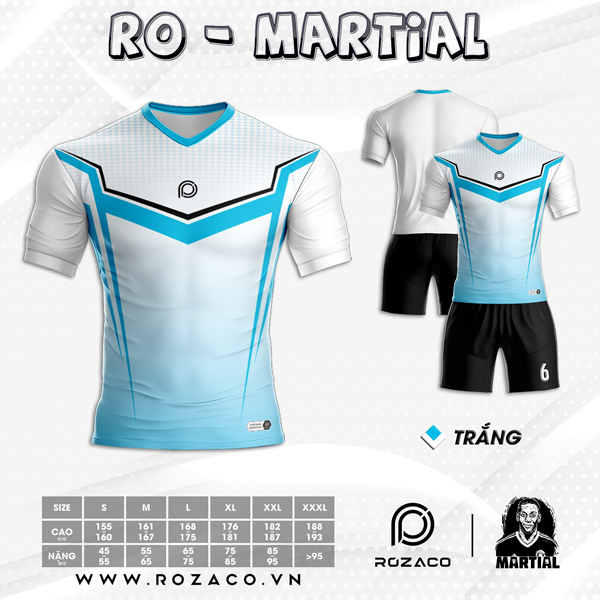 Mẫu áo đá bóng không logo đẹp nhất 2022 RO-MARTIAL tại Thị xã Ba Đồn Tỉnh Quảng Bình